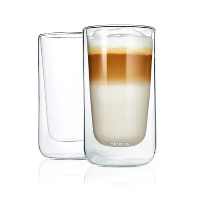 Nero insulating latté macchiato glass 2-pack, Clear blomus