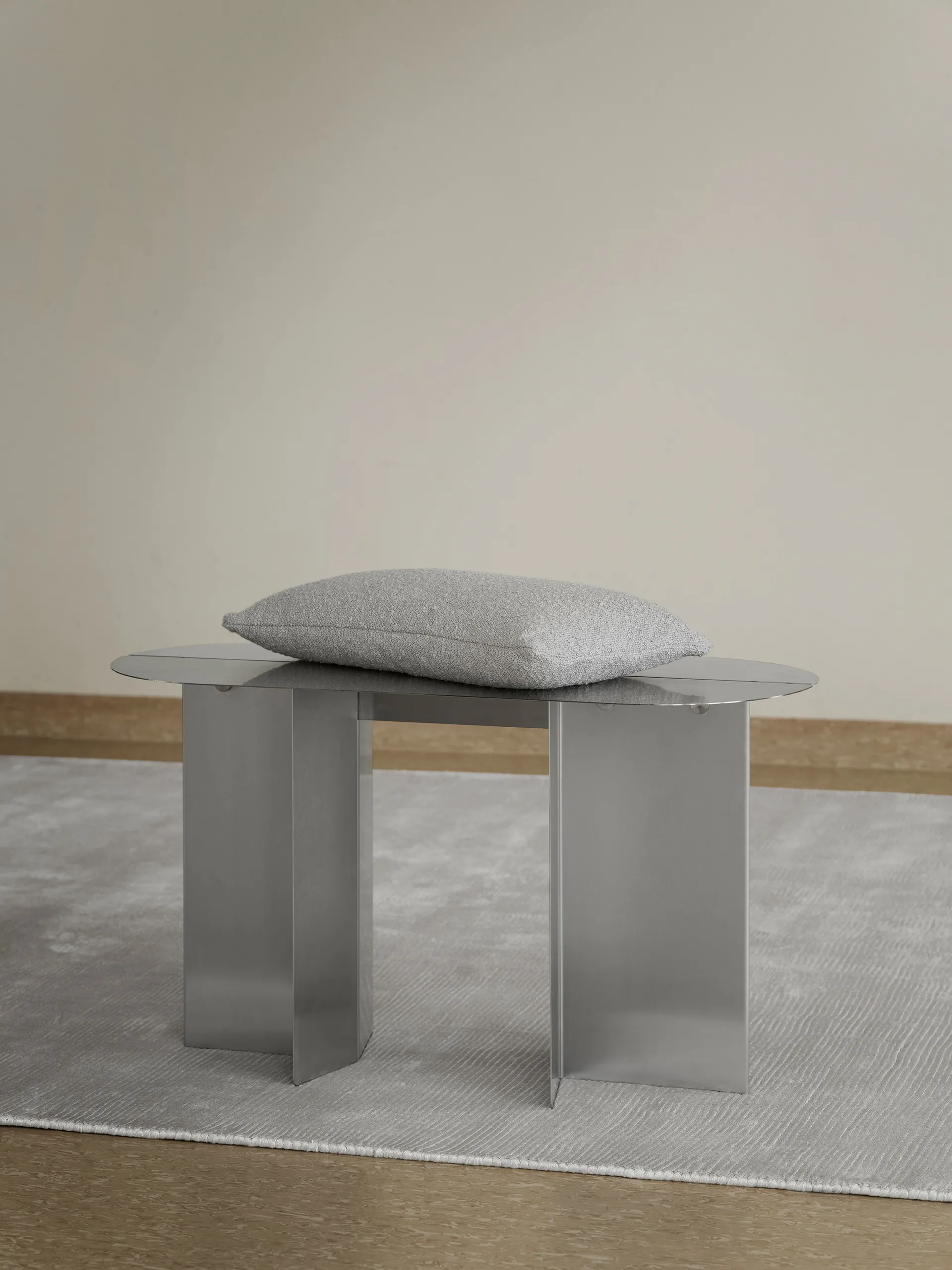 ORU bench 80x45 cm, Matte stainless steel blomus