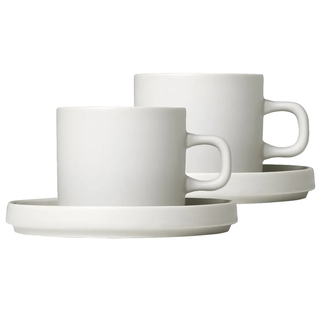 Pilar coffee mug with saucer 2-pack, Moonbeam blomus