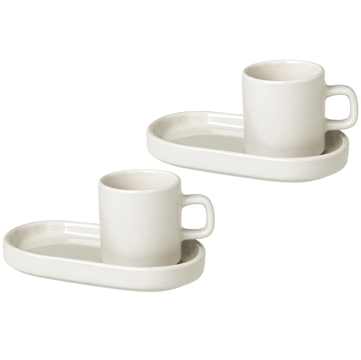 Pilar espresso cup with saucer 2-pack, Moonbeam blomus
