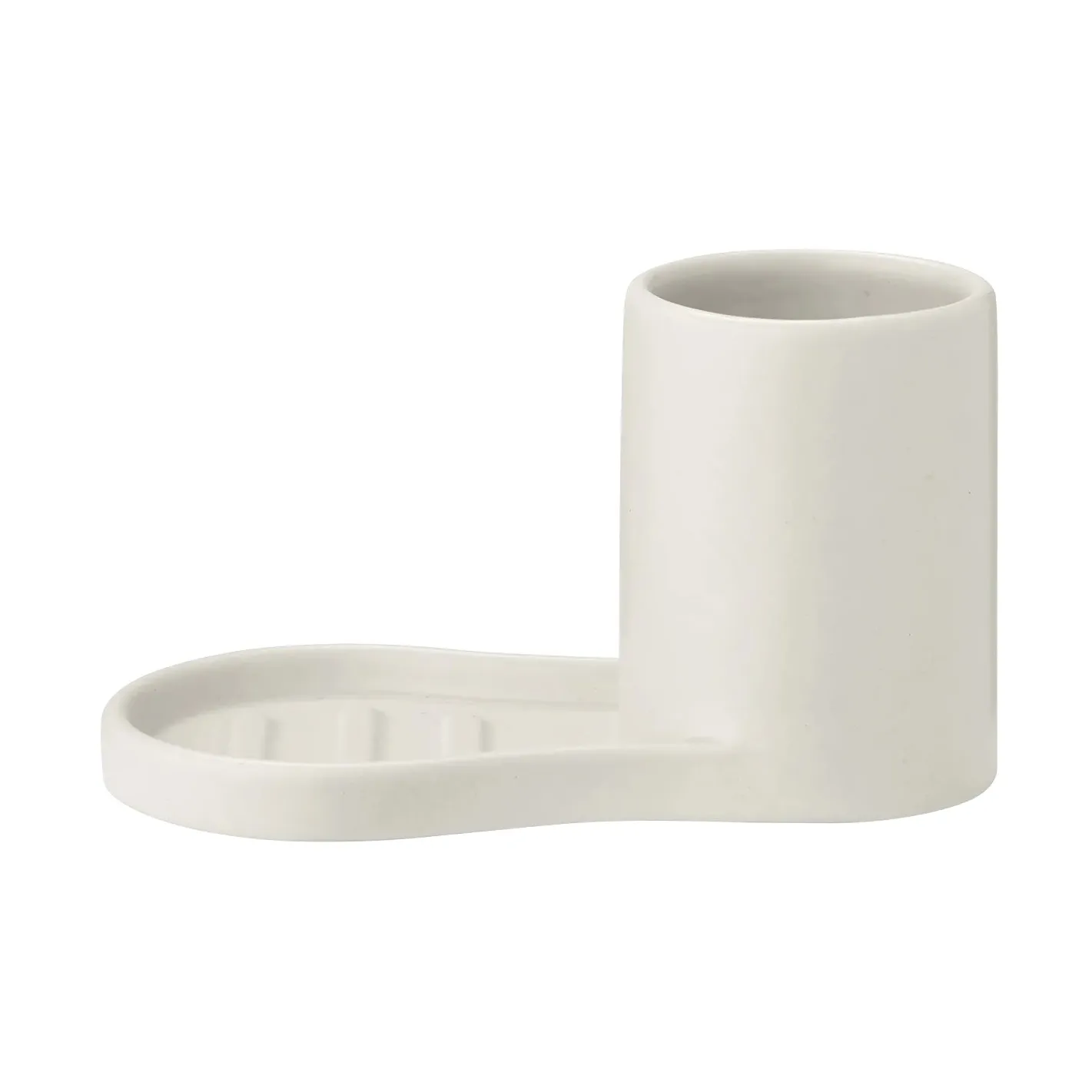 Piro dish brush and soap holder, Moonbeam blomus