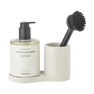 Piro dish brush and soap holder - Moonbeam - blomus