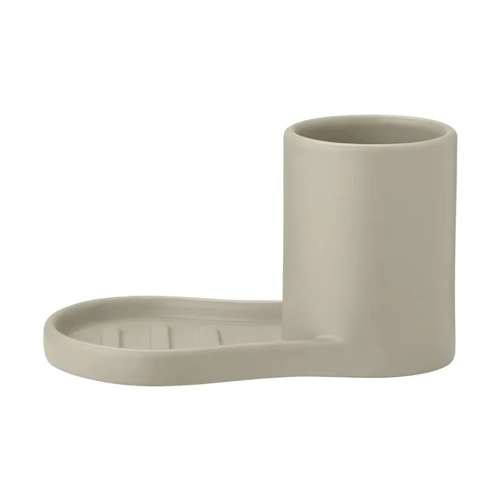 Piro dish brush and soap holder - Nomad - blomus