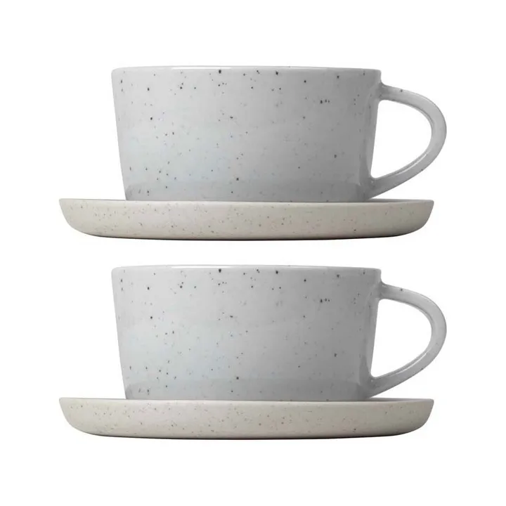 Sablo coffee cup with saucer 2-pack - Cloud - blomus