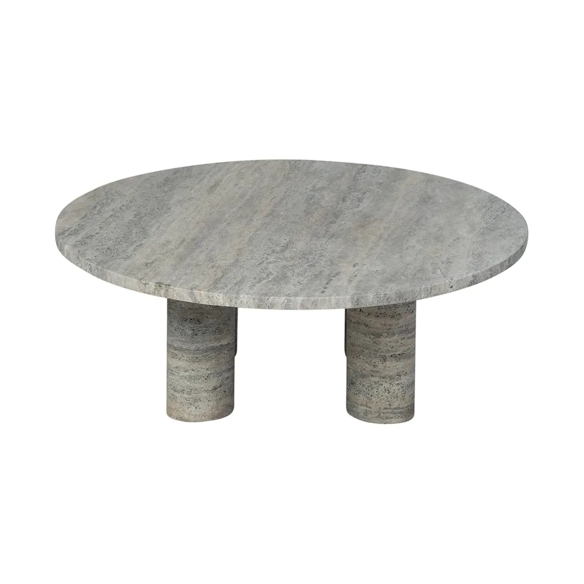 Volos coffee table L Ø75 cm, Silver Travertine blomus