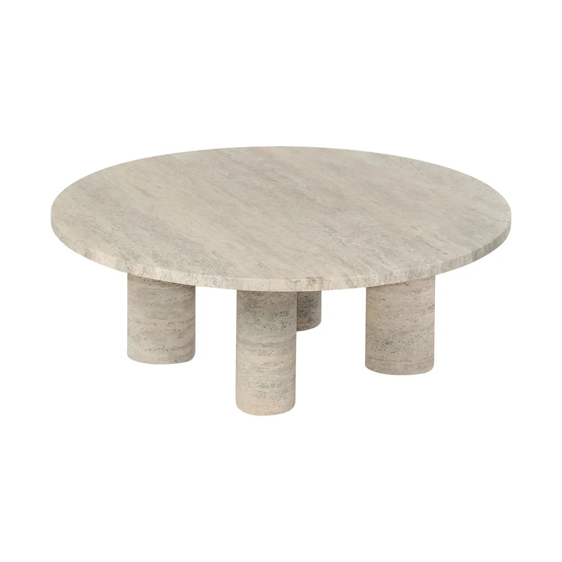 Volos coffee table L Ø75 cm, Travertine blomus