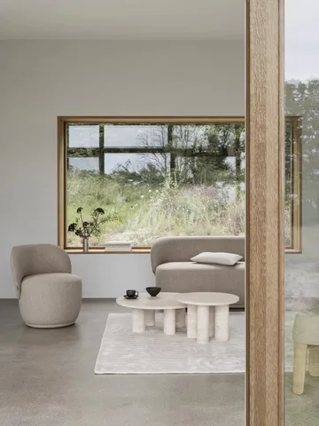 Volos coffee table L Ø75 cm - Travertine - blomus