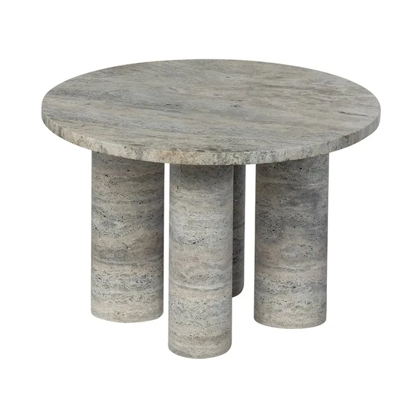 Volos side table S Ø52 cm, Silver Travertine blomus