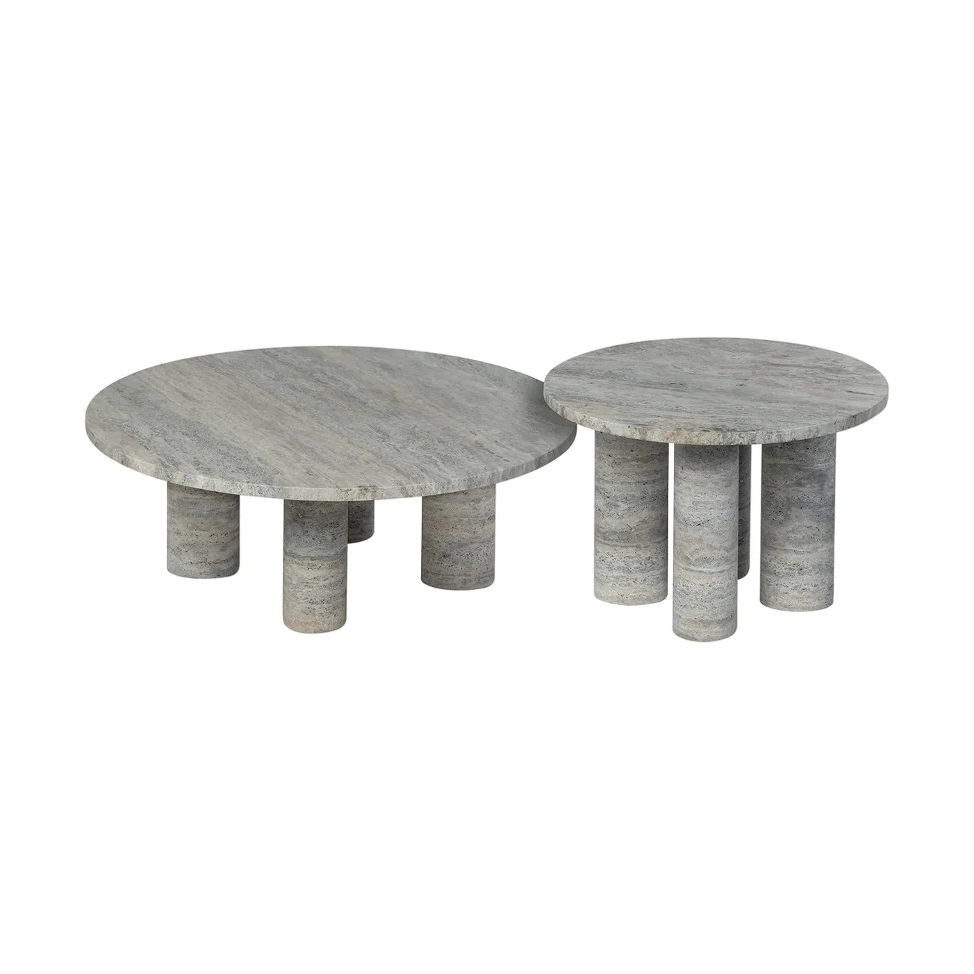 Volos side table S Ø52 cm, Silver Travertine blomus