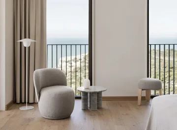 Volos side table S Ø52 cm - Silver Travertine - blomus