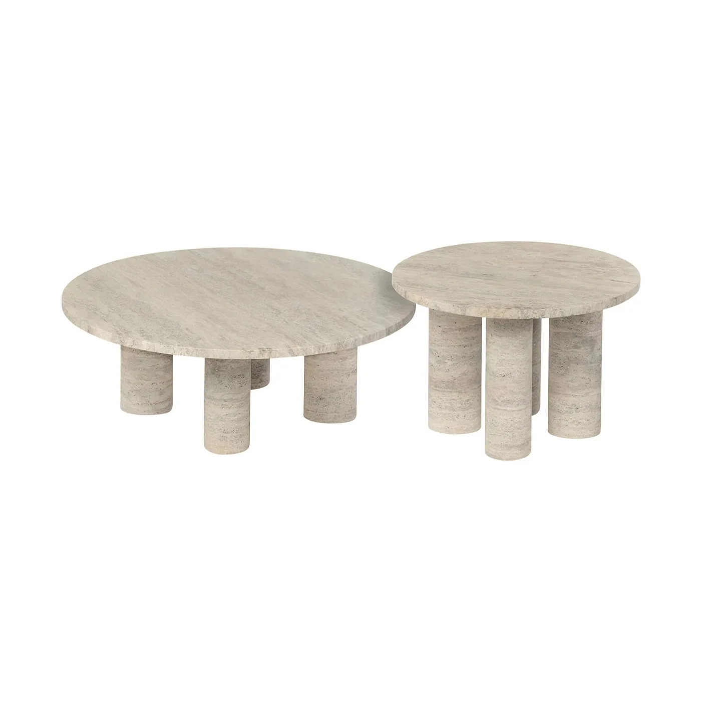 Volos side table S Ø52 cm, Travertine blomus