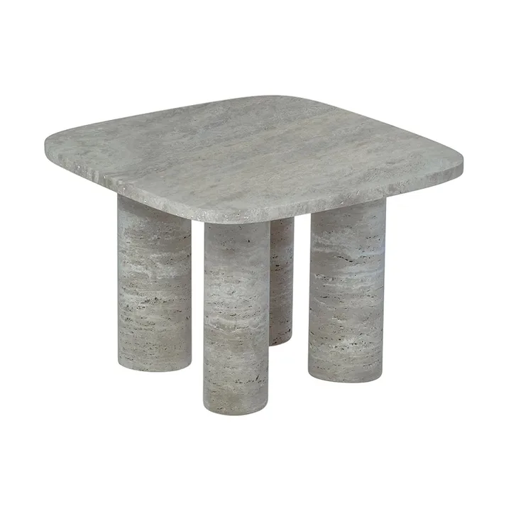Volos side table S 52x52 cm - Silver Travertine - blomus
