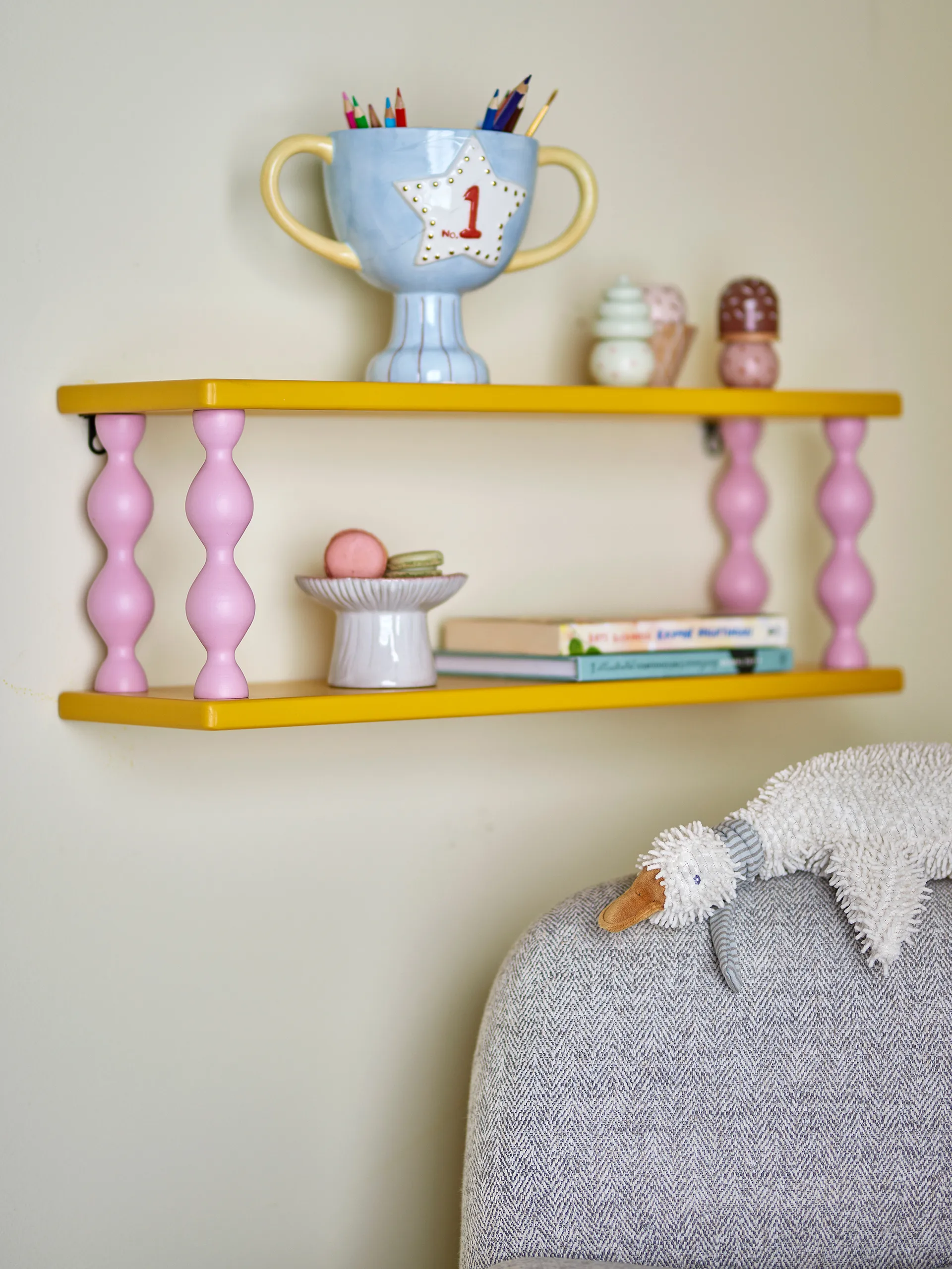 Bibiola shelf 60x21.5 cm, Yellow Bloomingville