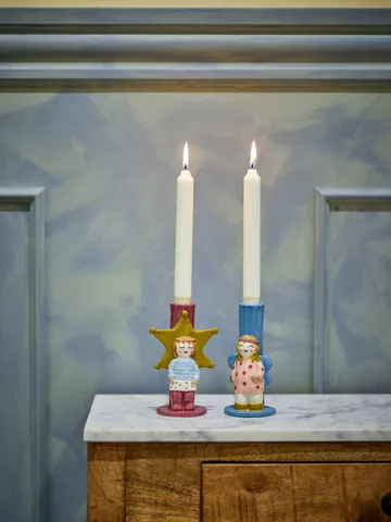 Bisby candlestick - Blue-pink, 2 pieces, 15 cm - Bloomingville