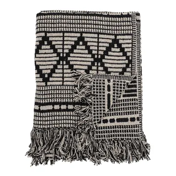 Bloomingville throw recycled cotton 130x160 cm - black - Bloomingville