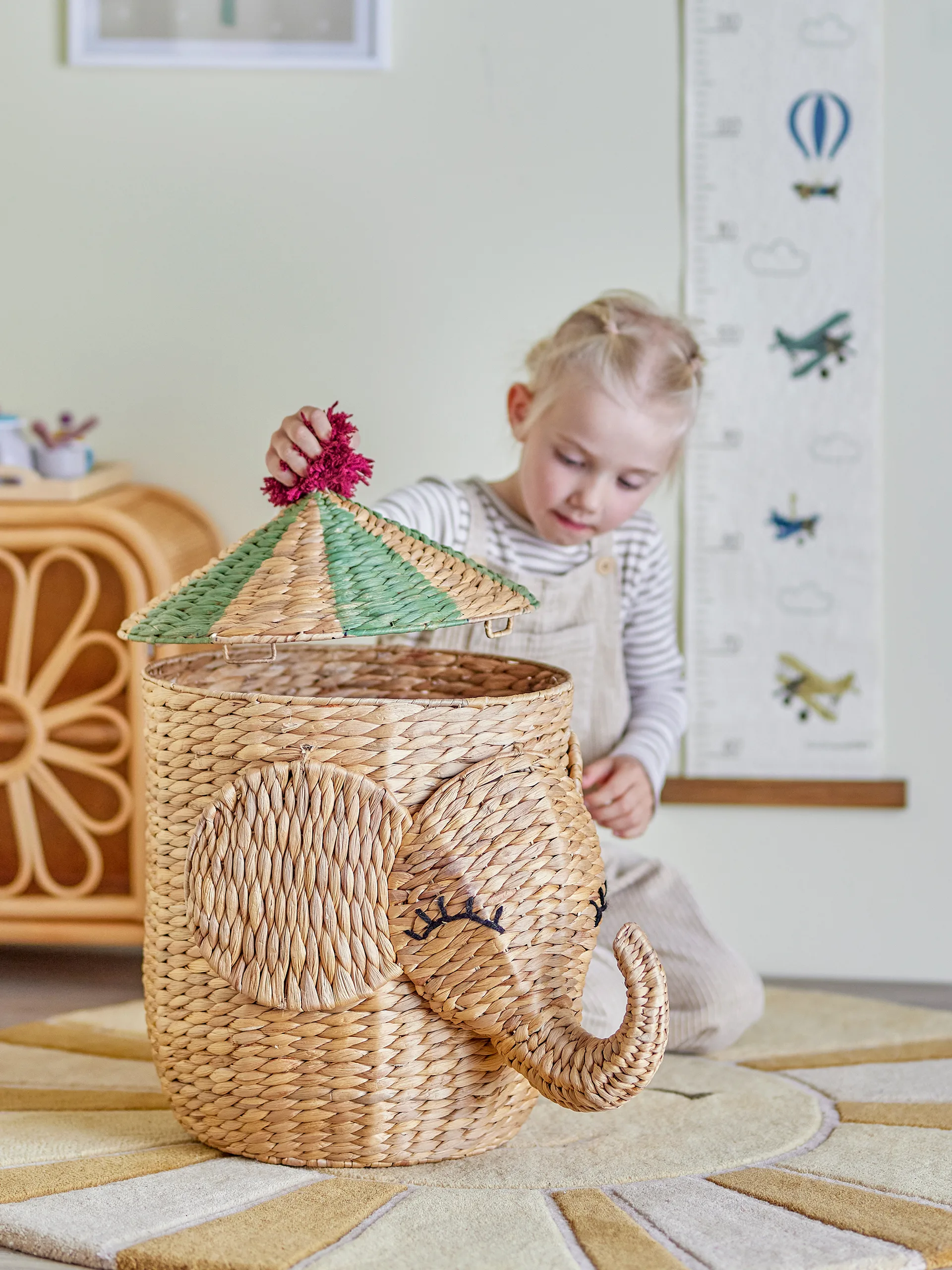 Bobo basket with lid 35x50 cm, Natural Bloomingville