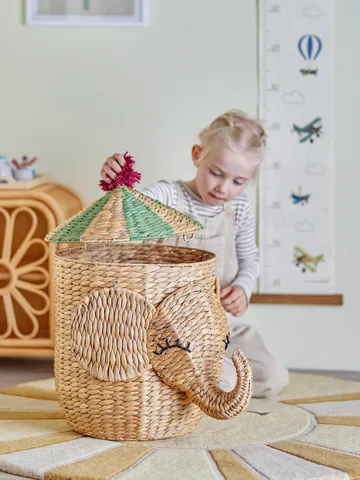 Bobo basket with lid 35x50 cm - Natural - Bloomingville