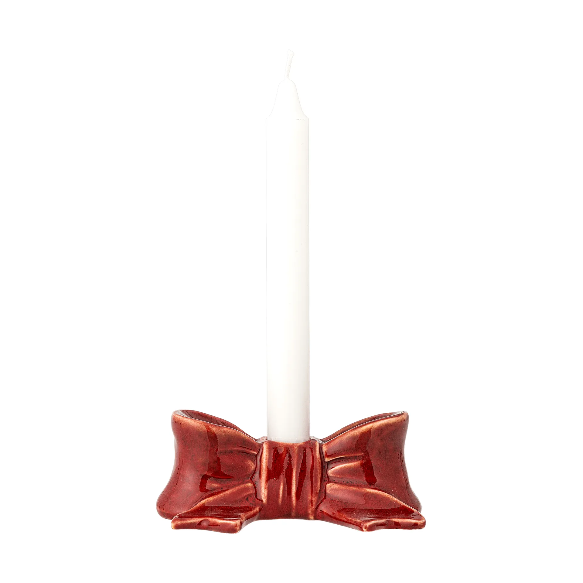 Bow candle holder, Red, 11.5 cm Bloomingville