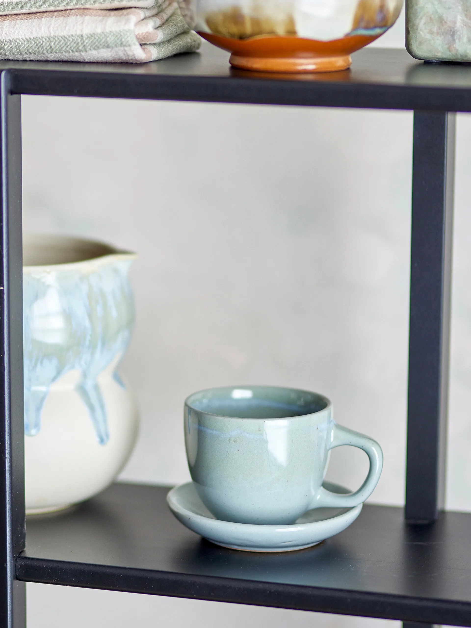 Brenta cup with saucer 4-pack, Blue Bloomingville