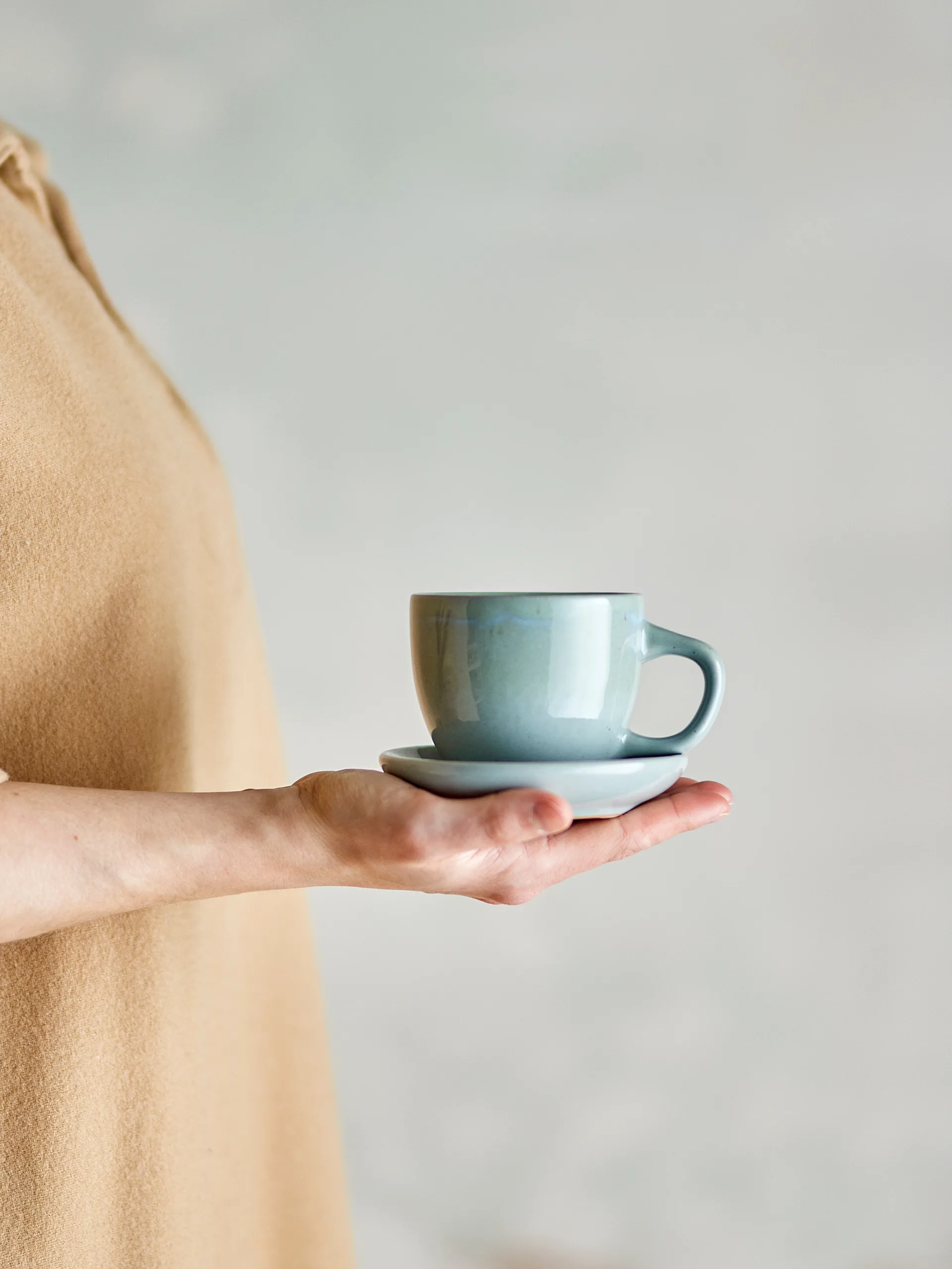 Brenta cup with saucer 4-pack, Blue Bloomingville