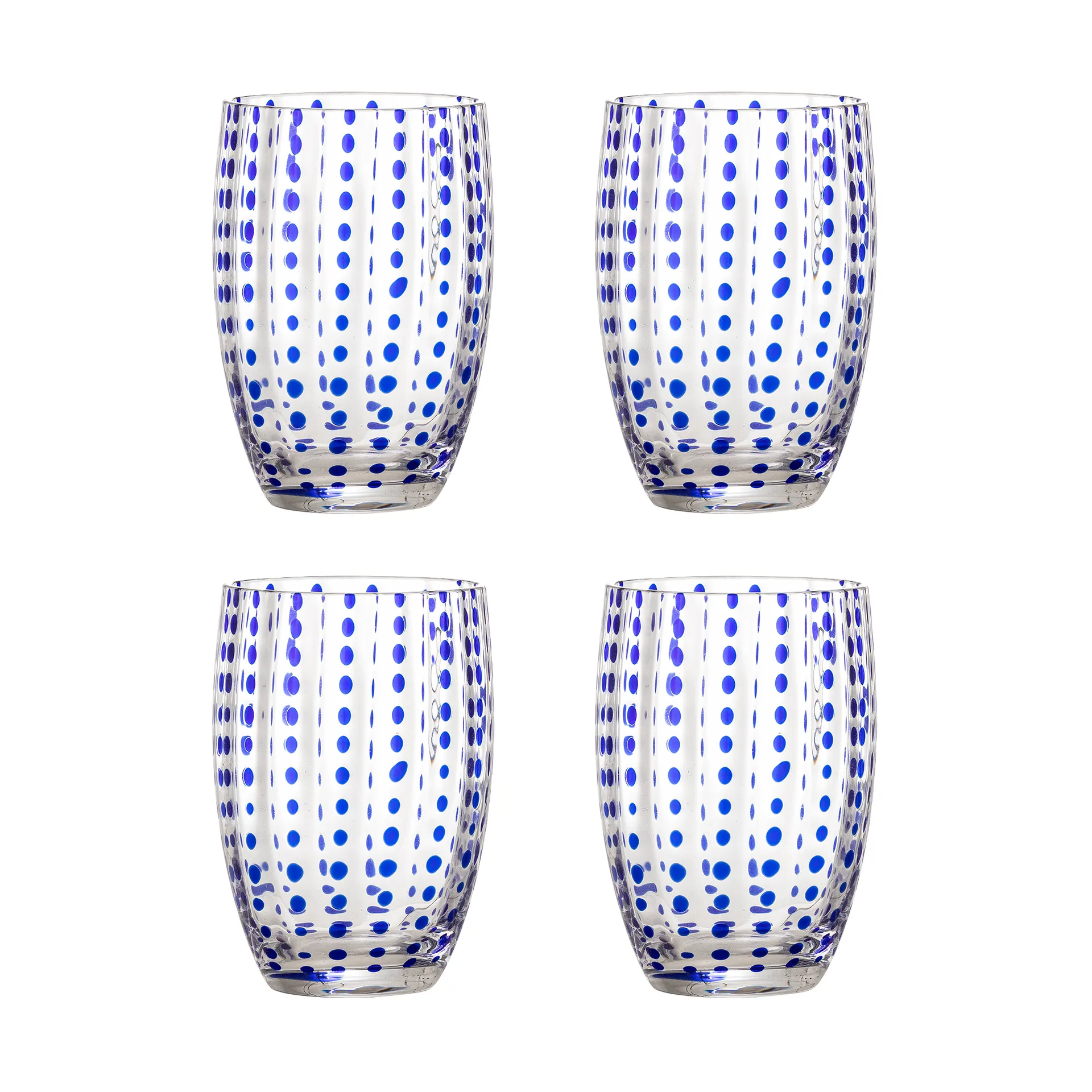 Brinley drinking glasses 4-pack, Blue Bloomingville