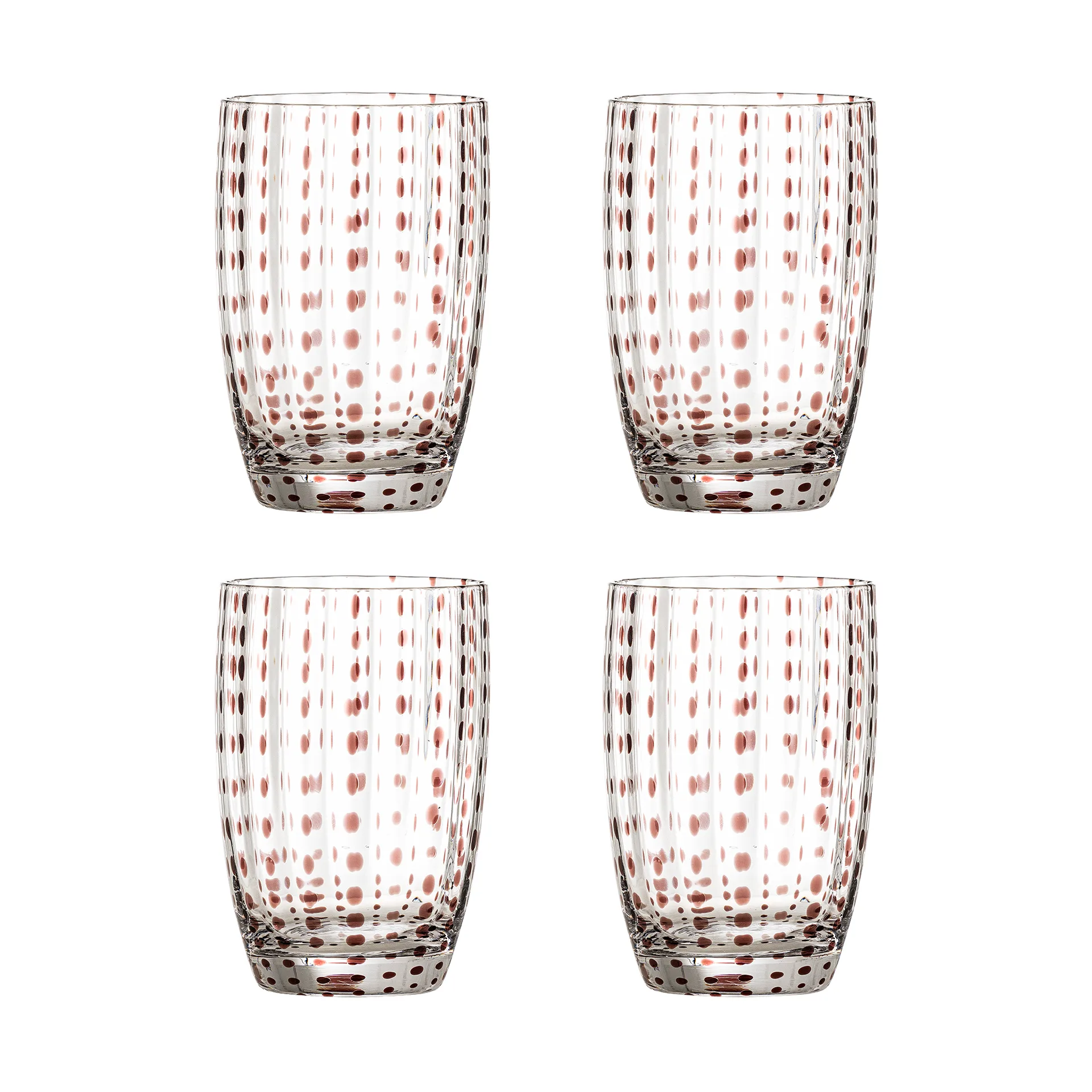 Brinley drinking glasses 4-pack, Brown Bloomingville