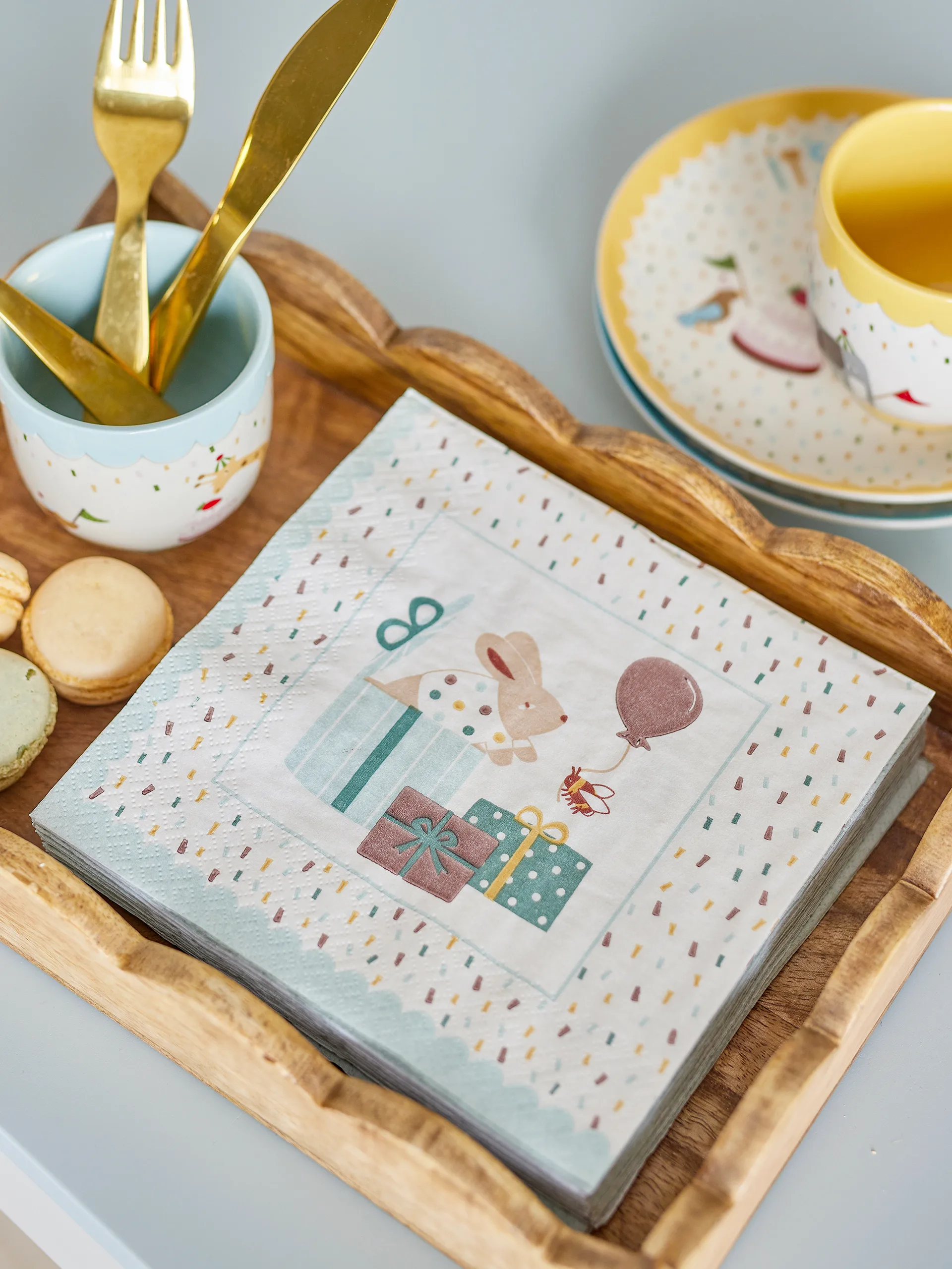 Celebrate paper napkin 20-pack, Blue Bloomingville