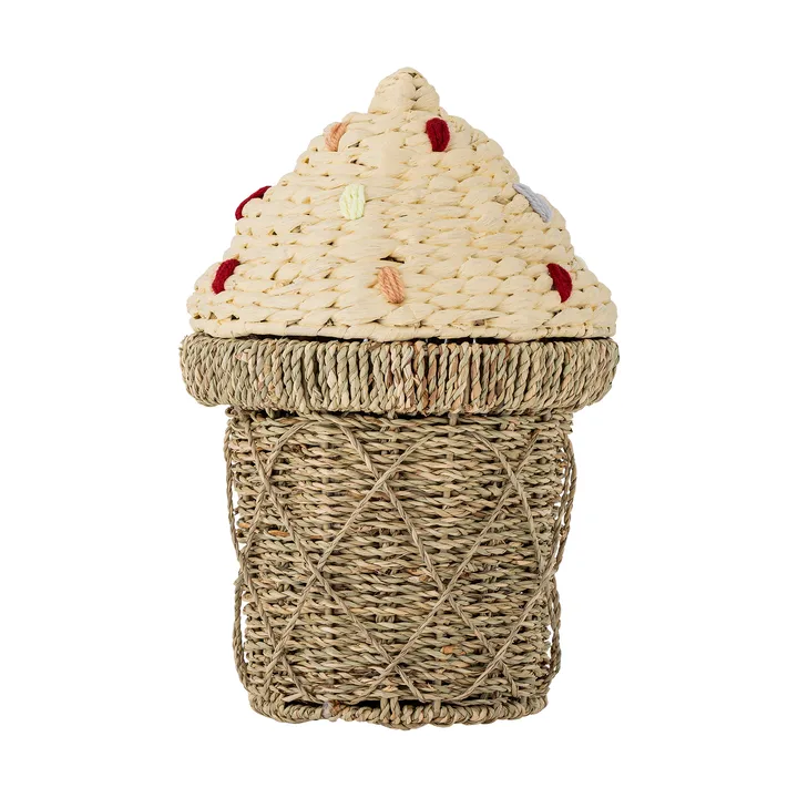 Cillie basket with lid 28x41 cm - Natural - Bloomingville