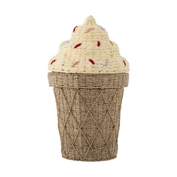 Cillie storage basket with lid Ø40 cm - Nature ice cream - Bloomingville