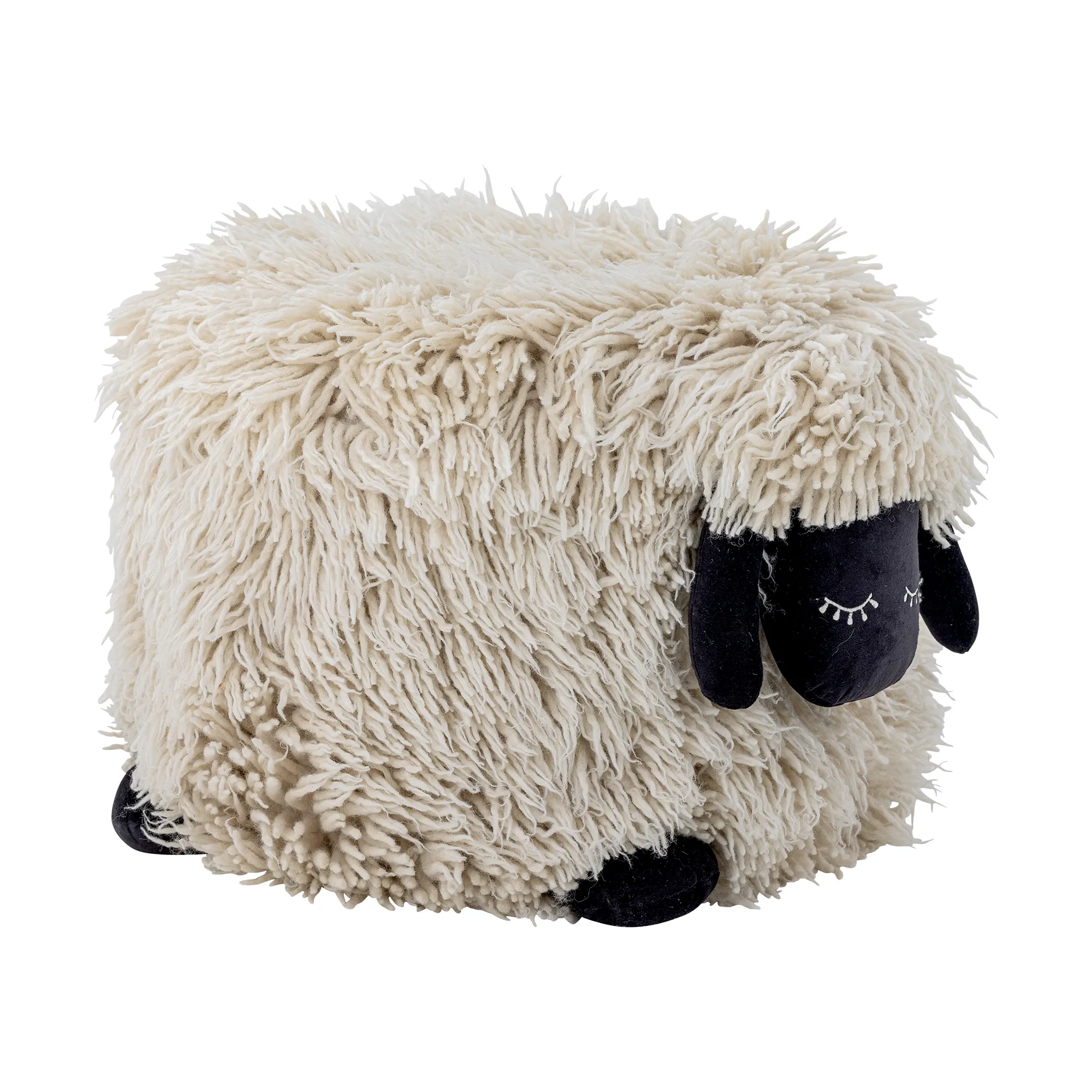 Dolly pouf wool 50x45 cm, White Bloomingville