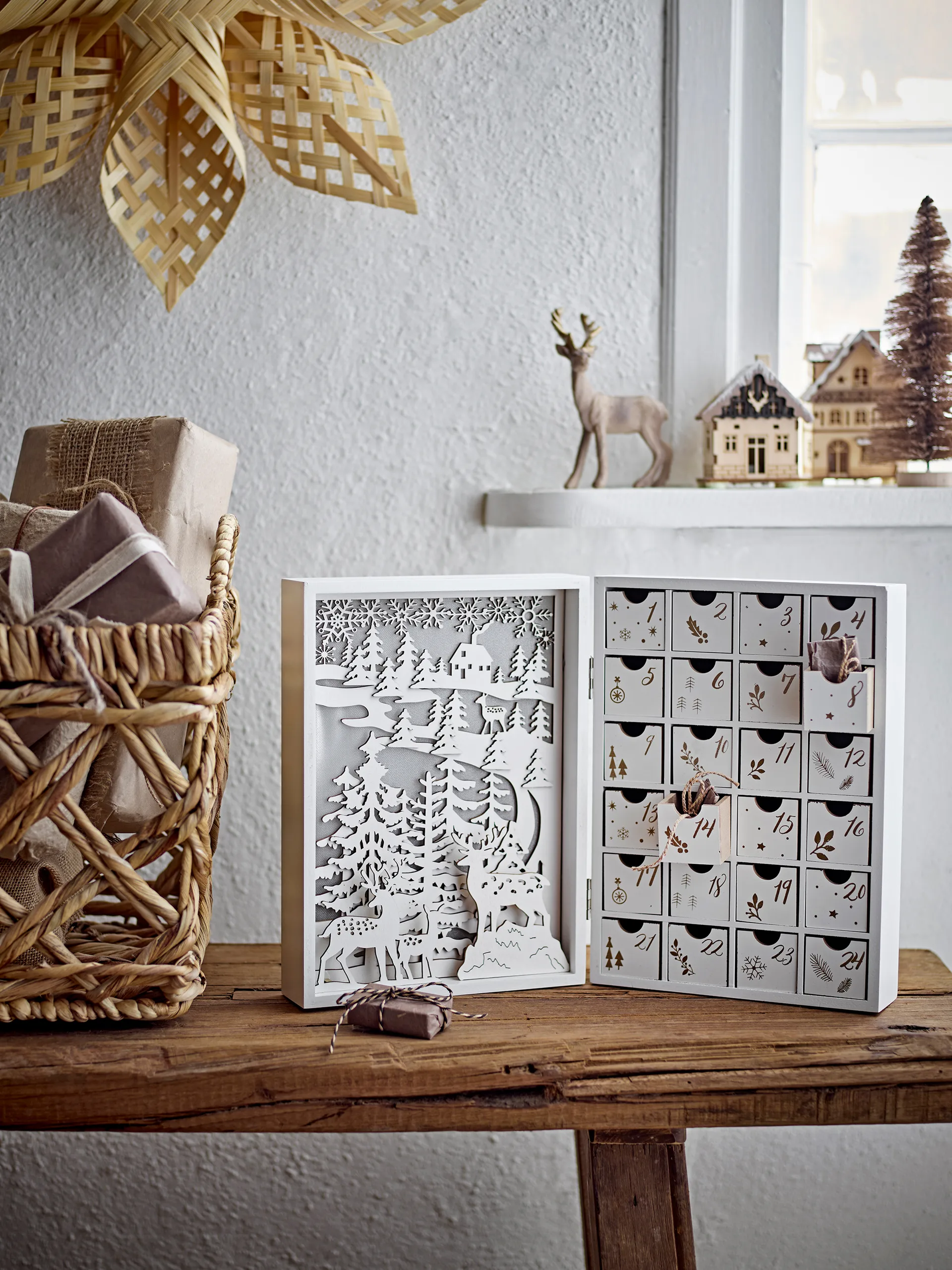 Elimar Advent Calendar with lighting, White Bloomingville