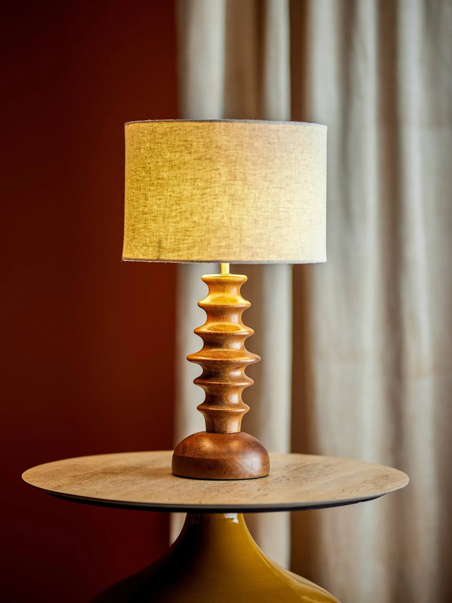 Elinora table lamp, Brown, Ø30 cm Bloomingville