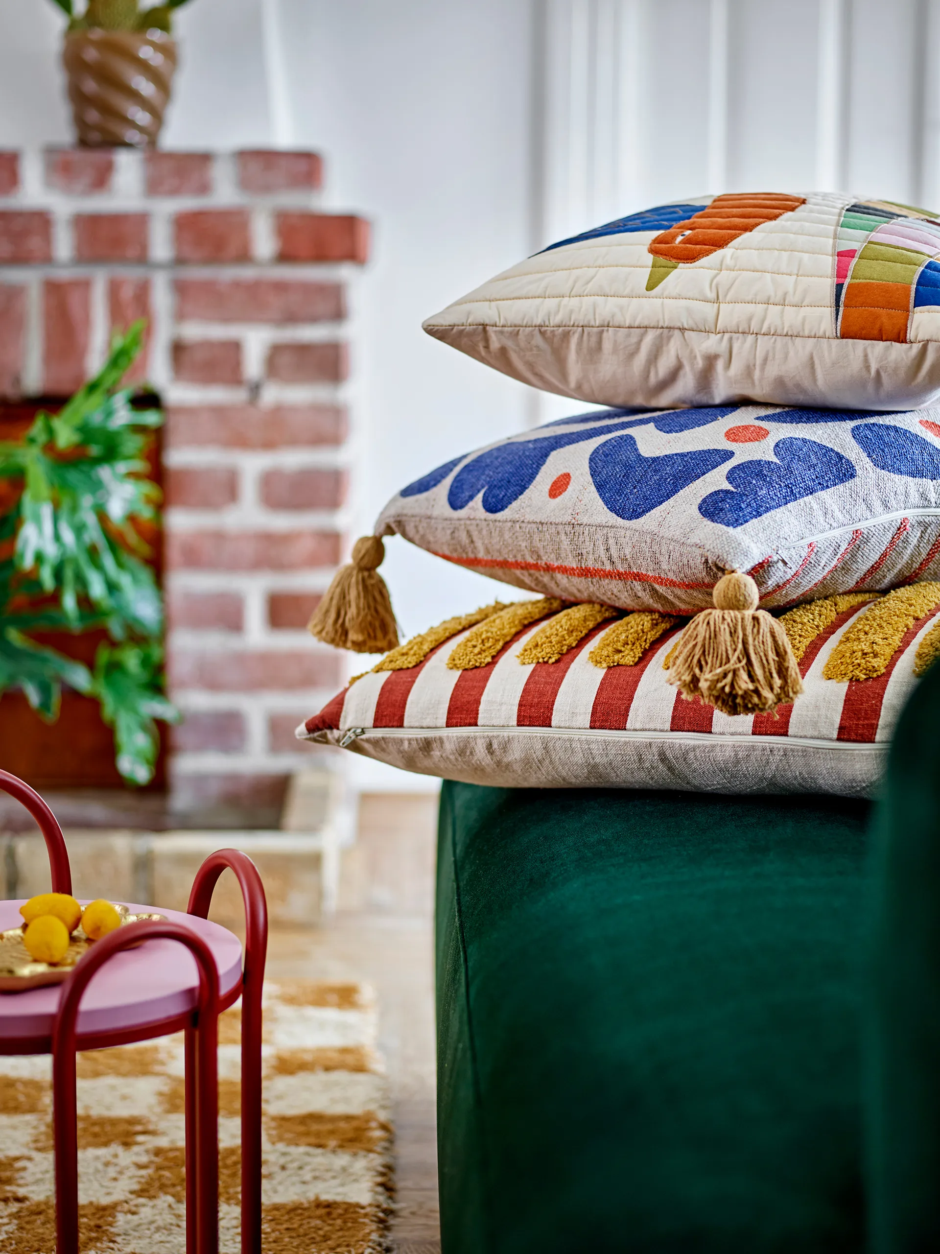 Eviaya cushion 45x45 cm, Blue Bloomingville