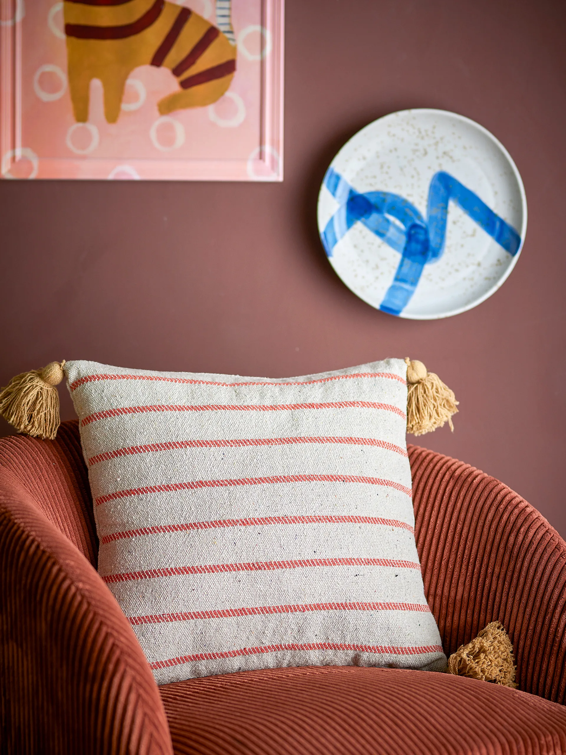 Eviaya cushion 45x45 cm, Blue Bloomingville