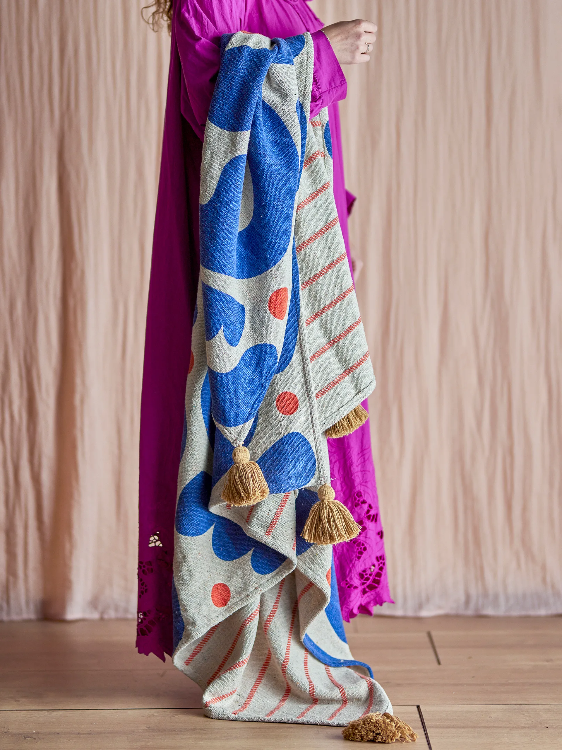 Eviaya throw 130x160 cm, Blue Bloomingville