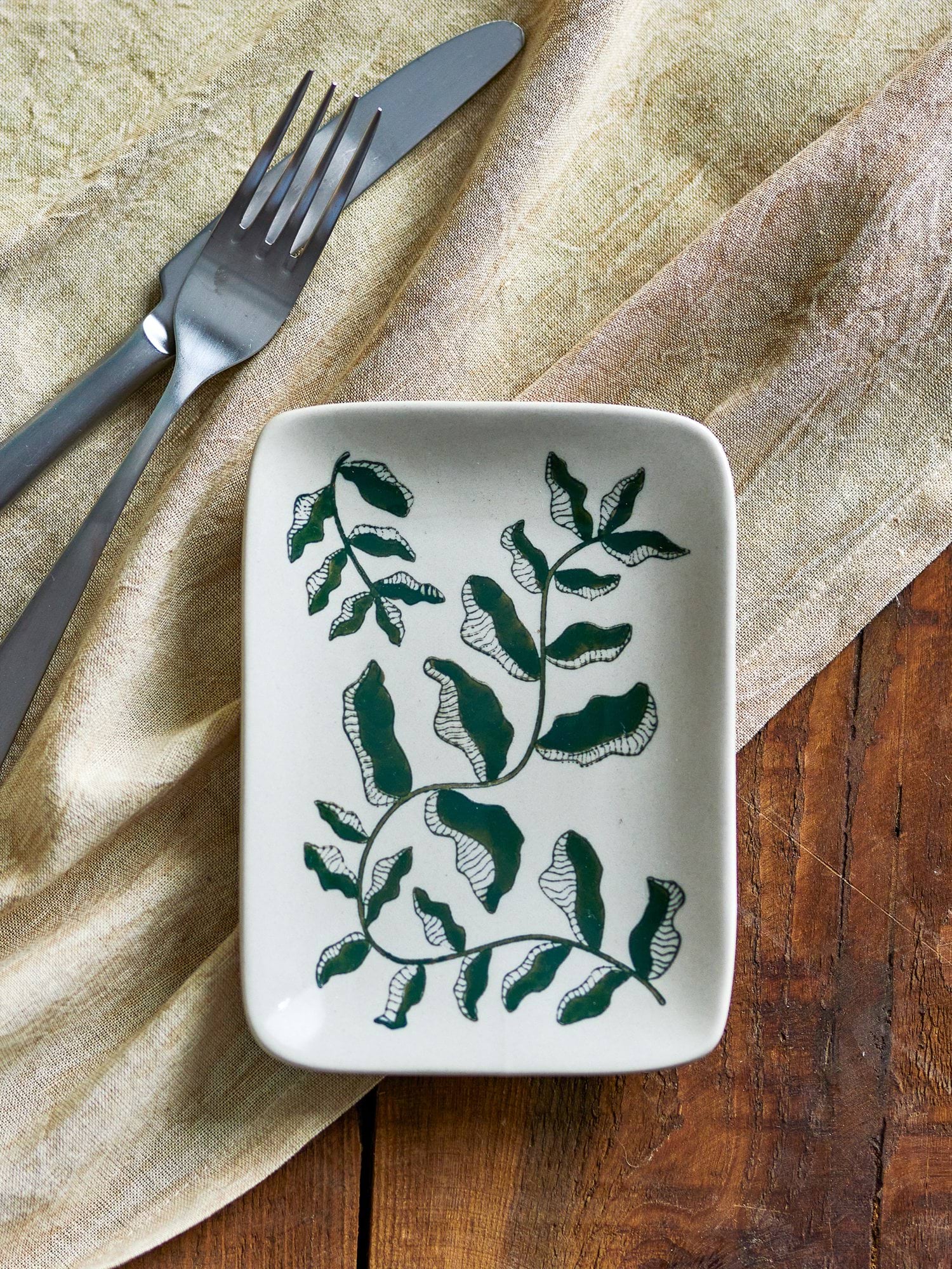 Fauni side plate, Green, 15x11.5 cm Bloomingville