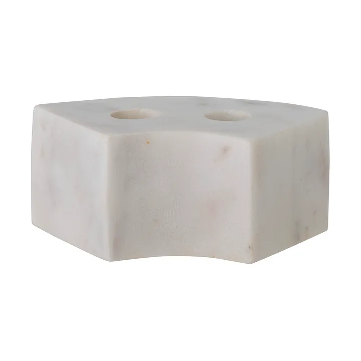 Florida candleholder 14,5x6x7,5 cm - White marble - Bloomingville