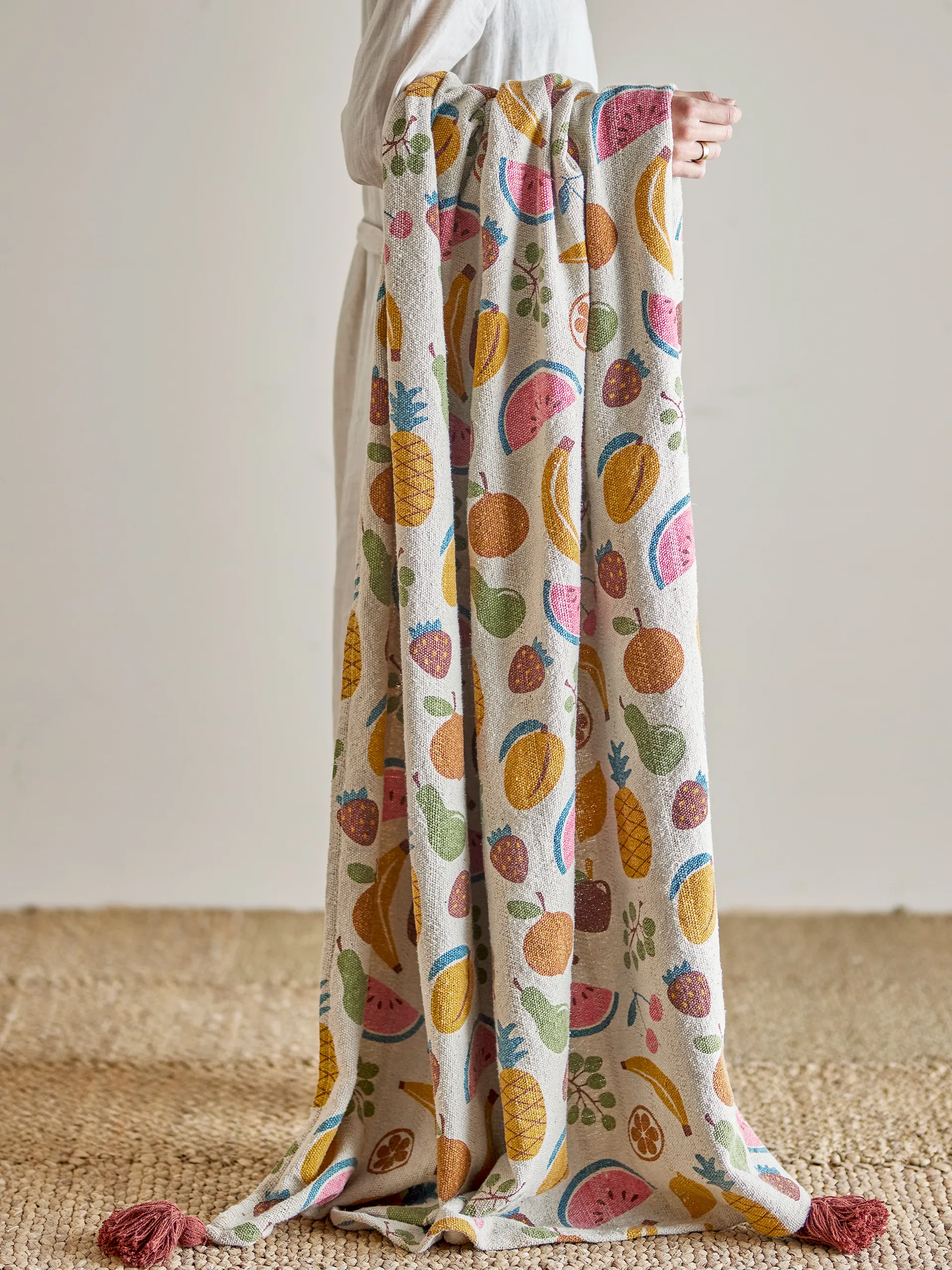 Fruitta cotton throw 160x130 cm, Yellow Bloomingville
