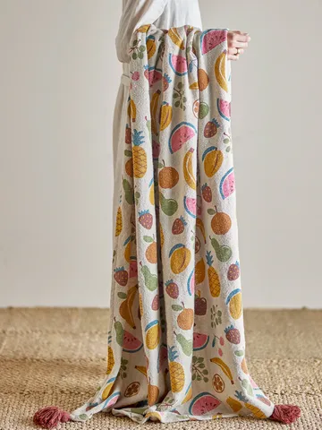 Fruitta cotton throw 160x130 cm - Yellow - Bloomingville