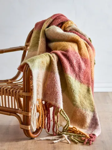 Hamisha throw blanket - Multi, checked, 152x127 cm - Bloomingville