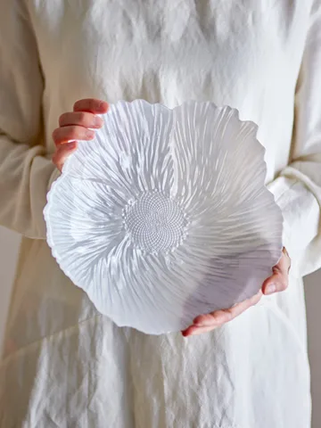 Iani bowl glass Ø26 cm - White - Bloomingville