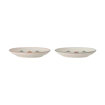 Jolly side plate Ø16 cm 2 pieces - White-red - Bloomingville