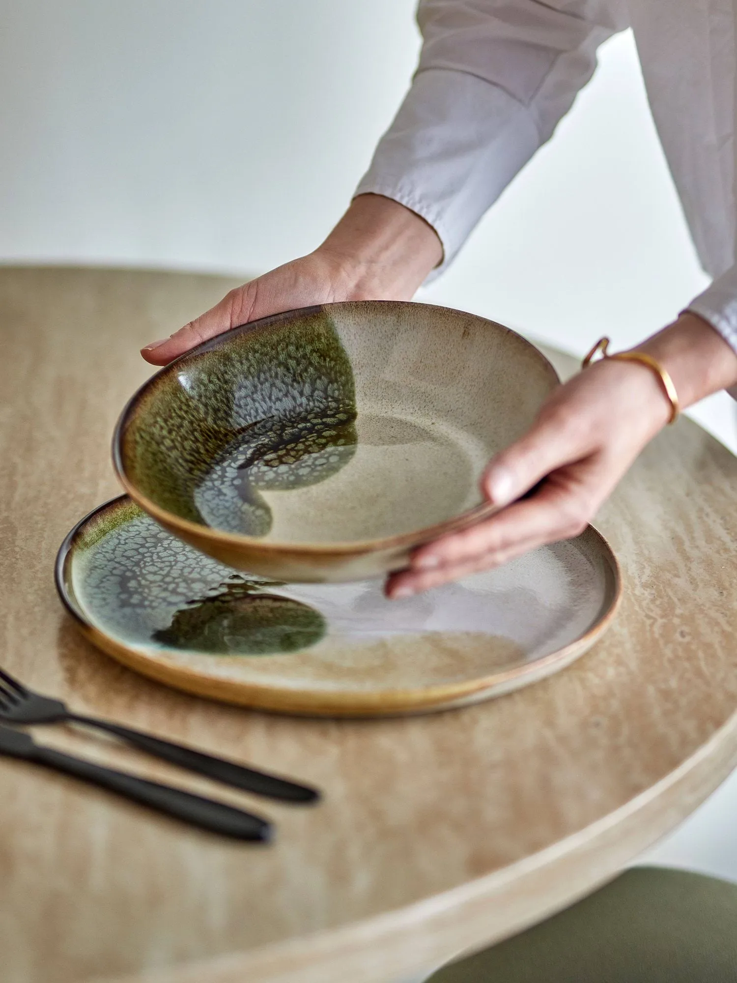 Jules deep plate 22 cm, Green Bloomingville