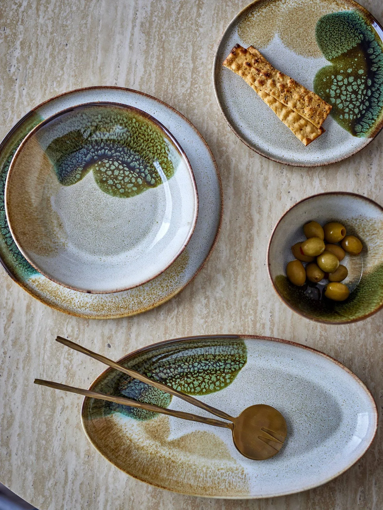 Jules dinner set 12-piece, Green Bloomingville
