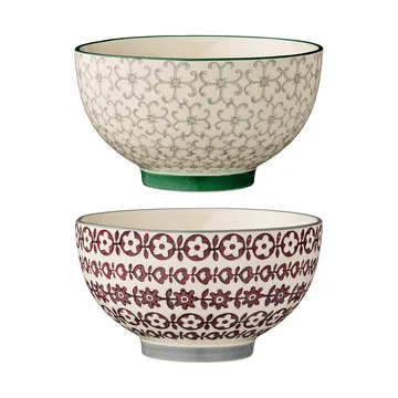 Karine bowl Ø 13.5 cm 2 pieces green-red - Bloomingville