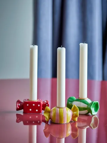 Leiano candleholder - Yellow-red-green, 3 pieces, 10 cm - Bloomingville