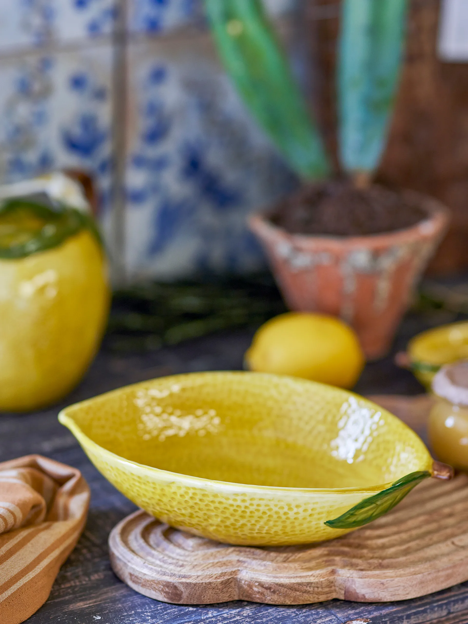 Limone bowl 26x18 cm, Yellow Bloomingville