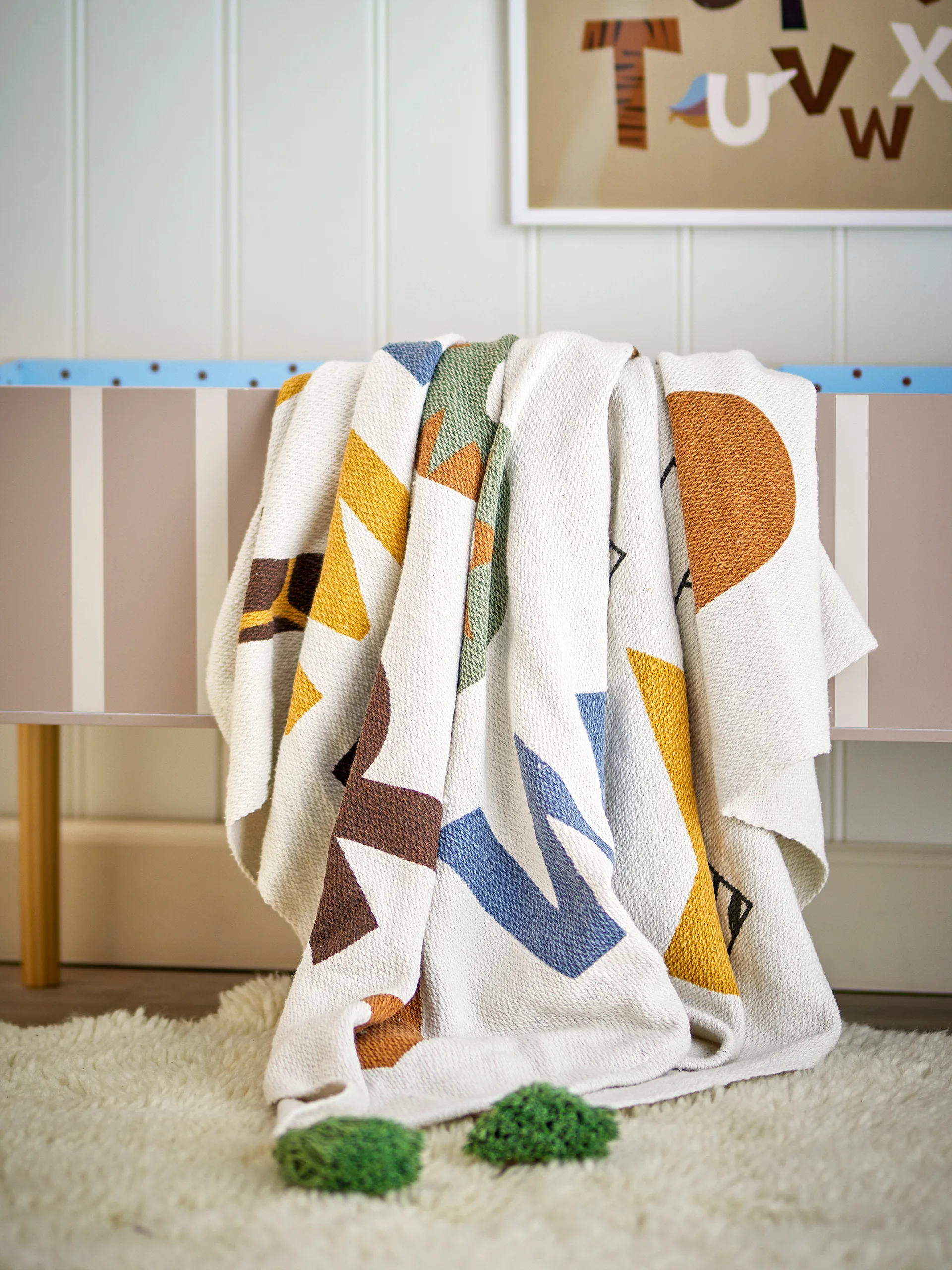 Memmo cotton throw 160x130 cm, Natural Bloomingville