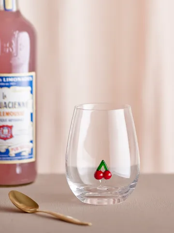 Misa drinking glass 56 cl - Clear-cherry - Bloomingville