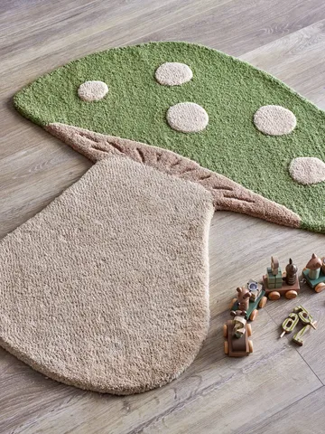 Mushroom rug - Green, wool - Bloomingville